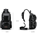 Miniatyrbillede 2 af 6: Vandtæt multifunktions-crossbody-taske i PU-læder black 21*11.5*31cm
