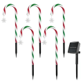 Miniatyrbillede 1 af 7: Udendørs julepynt Solar Candy Cane Lights Vandtæt Led Light C-5PCS