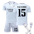 Miniatyrbillede 1 af 6: Børne-/voksen-VM Real Madrid hjemmefodboldtrøjesæt 15 #xs