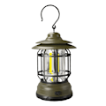 Pikkukuva 1 / 10: LED Camping Lantern riippuva telttavalo Retro kannettava lamppu Army green battery type