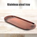 Miniatyrbild 3 av 7: Oval bricka Flerfärgad rostfritt stål Serveringsbricka i metall för mat Aromaterapi Ljusverktyg Badrum Köksjuvel red bronze brushed