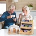 Miniatyrbillede 3 af 7: Kaffe Tepose Organizer Opbevaring 3 Lags Holder Opbevaringsstativ Tepose Display Box Træ Te Box 1pc