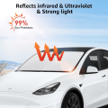 Miniatyrbillede 4 af 7: Tesla forrude solskærm Foldeligt frontvindue solskærmsdæksel Varmebeskyttelsesvisir til model Y Model 3 For Model Y