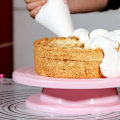 Miniatyrbillede 7 af 8: Køkken Kagebord Roterende DIY Form Bageværktøj white 28*23.5*7cm