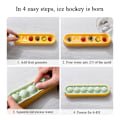 Miniatyrbillede 6 af 8: 6 Grids Ice Cube Bakke Med Låg Rund Ice Ball Maker Form yellow-gray 22*5.5*3cm