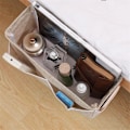 Miniatyrbillede 4 af 8: Bærbar multifunktion Canvas Babyseng hængende opbevaringstaske khaki 31*11*16cm