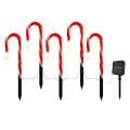 Miniatyrbillede 1 af 7: Udendørs julepynt Solar Candy Cane Lights Vandtæt Led Light B-5PCS