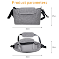 Pikkukuva 6 / 10: Baby rattaiden imetysvaippavaippariippuva pussi gray 30cm*17cm*12cm