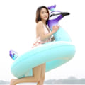 Miniatyrbillede 3 af 8: Oppustelig Peacock Svømmering Sommer Pool Floats blue small