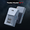 Miniatyrbillede 1 af 6: Dockingstation til Tesla Model Y Model 3 Quick Charger 4 USB Shunt Hub Flocking Adapter Glovebox Usb Hub