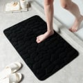 Pikkukuva 10 / 10: Mukulakivi kohokuvioitu kylpymatto Liukumaton kylpyhuonematot Ovimatto Memory Foam Pad dark blue 40x60cm