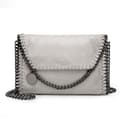 Chain Pouch Bag Clutch Purse Shoulder Handväska ljusgrå