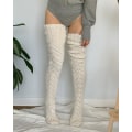 Miniatyrbillede 4 af 6: Daily Wear Lår Høj Strik Ben Vinter Varm Lang Jul Sok gray 98cm