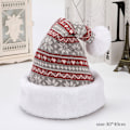Miniatyrbild 7 av 9: älgmössa vinterförtjockad stickad julmössa för vuxna red snowflake
