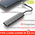 Pikkukuva 2 / 5: IVR Type-c - Hdmi 4k tai USB 3.0 tai Pd pikalataus 6-in-1 -muunnin monitoimilaajennus 1pc
