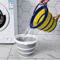 Pikkukuva 1 / 7: 10 litran kokoontaittuva vesiämpäri, kannettavat retkeilytarvikkeet ulkokäyttöön gray&white 10L