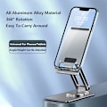 Miniatyrbillede 1 af 10: 360 Rotation Aluminium Universal Telefon Justerbar Tablet Stand gray 68*120*180mm