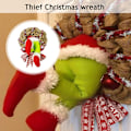 Miniatyrbild 1 av 9: Christmas Burlap Design Hem Ytterdörr Elf Ben Kransbåge colorful large