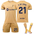 Pikkukuva 1 / 6: Lapsi / Aikuinen 22 23 World Cup Barcelonan vieraspeli Jersey Soccer Set F DE JONG-21 #xs