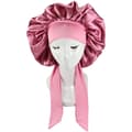 Silke Bonnet Naturlig låst hår Sova Satin Bonnet dark pink