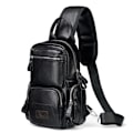 Miniatyrbillede 1 af 6: Vandtæt multifunktions-crossbody-taske i PU-læder black 21*11.5*31cm