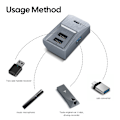 Miniatyrbillede 6 af 6: Dockingstation til Tesla Model Y Model 3 Quick Charger 4 USB Shunt Hub Flocking Adapter Glovebox Usb Hub