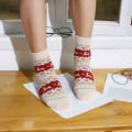 Miniatyrbild 7 av 8: 5 par jul dam vinter varma mjuka fluffiga strumpor Beige 1Pair