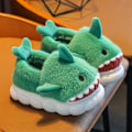 Miniatyrbild 7 av 8: Barntofflor Ylleskor för pojkar Flickor Sandaler Vinter Indoor Shark Tofflor red 32-33(insole 20.5cm)