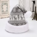 Miniatyrbild 6 av 8: älgmössa vinterförtjockad stickad julmössa för vuxna gray snowflake