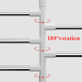 Miniatyrbild 3 av 8: Förvaringsställ utan stans utan rotation av handdukar för badrum white+silver 2 layers