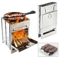 Fyrkantig vedspis i stål. Bärbar utomhusgrill 1pc