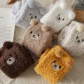 Miniatyrbild 2 av 6: 3ST Home Slipper Socks Luddiga strumpor Mysigt Varm Fluffig Mjuk Söt Mörkt kaffe en storlek