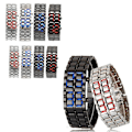 Miniatyrbillede 2 af 10: Version LED Lava Armbåndsur Par Version Chain Watch silver+blue 12.5*25*210mm
