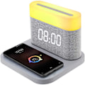 Miniatyrbild 6 av 6: Trådlös laddning med digital väckarklocka LED 3 Växeljustering Nattljus 15W Touch Sänglampa Justerbar gray china