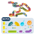 Miniatyrbillede 5 af 9: Babybadelegetøj DIY Marble Race Run Samling Track Badeværelse colorful 66pcs