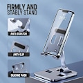 Miniatyrbillede 5 af 7: Foldet Justerbar Aluminiumslegering Holder Notebook Tablet Stand gray 135*85*25mm