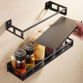 Miniatyrbillede 2 af 7: Multi-Purpose Køkken Opbevaring Vægmontering Spice Rack Hyldebeslag White-30cm