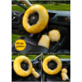 Miniatyrbild 8 av 9: 3ST Cover Set Äkta fårskinn Auto Plysch yellow Dia 37-38cm