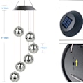 Pikkukuva 7 / 9: Värikäs lamppu Solar Power Wind Chime Mobile riippuvalaisin black 125*800（mm）