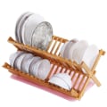 Miniatyrbillede 3 af 5: Bambus foldbare tallerkener Afløbsplader Træplader Krus Stand wood color 16 grids