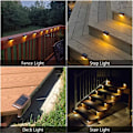 Miniatyrbillede 5 af 10: 8/4 stk LED solar trappelampe udendørs vandtæt black 8 PCS