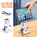 Miniatyrbillede 1 af 7: Foldet Justerbar Aluminiumslegering Holder Notebook Tablet Stand silver 135*85*25mm