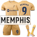 Pikkukuva 1 / 6: Lapsi / Aikuinen 22 23 World Cup Barcelonan vieraspeli Jersey Soccer Set Memphis-9 #m