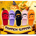 Miniatyrbild 1 av 6: Halloween Pumpkin Lantern Tofflor Soft Slides Outdoor Fuzzy House Tofflor red 36-43