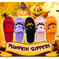 Miniatyrbillede 1 af 6: Halloween Pumpkin Lanterne Hjemmesko Bløde Slides Udendørs Fuzzy House Hjemmesko red 36-43