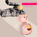 Miniatyrbillede 2 af 9: Kattelegetøj Rolling Teaser Feather Wand Rotating Ball pink feather