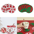 Miniatyrbild 1 av 9: Snowflake Julgran Form Filt Varm Dryck Underlägg Kök christmas tree 10pcs