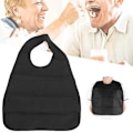 Miniatyrbillede 1 af 6: Voksen hagesmække Vandtæt blødt forklæde Voksen poly hagesmæk Lang tøjbeskytter til ældre patient Sundhedsplejeværktøj Sort black 2pcs