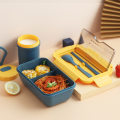 Miniatyrbild 2 av 7: Mikrovågsugn Bärbar 2-lagers hälsosam lunch Bento-lådor dark blue 7.5*12.5*20.5cm