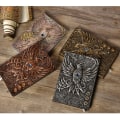 Miniatyrbild 2 av 10: A5 3D-präglat läderutskrift Präglat Phoenix Diary Notebook Bronze